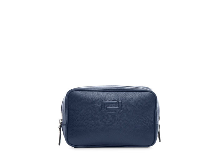 GRAND HOTEL CUIR GRAINE ET LISSE - TROUSSE TOILETTE - Bleu Petrole