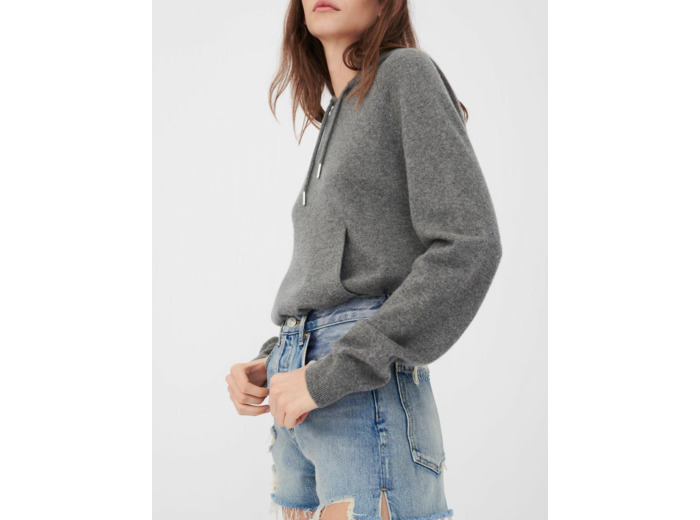 Short en jean délavé effet usé
