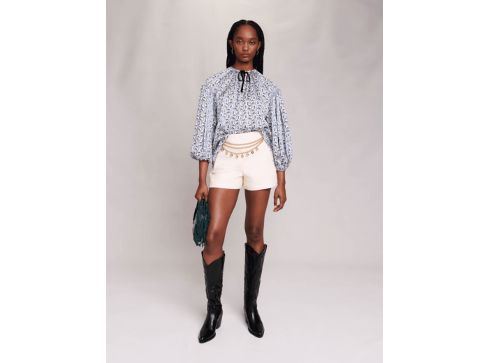 Blouse large satinée