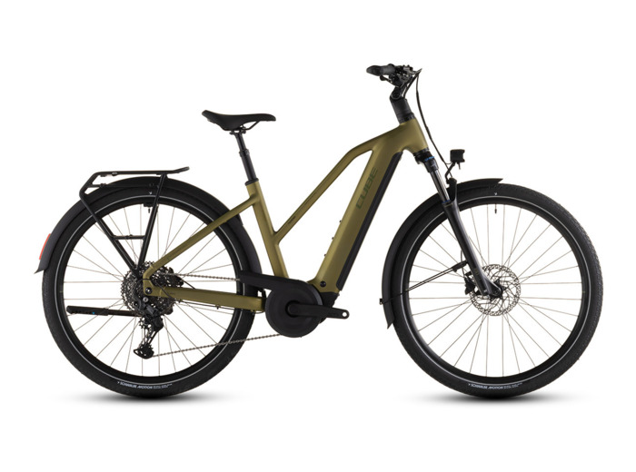 Vélo trekking électrique TOURING HYBRID PRO 800 Kaki/Noir