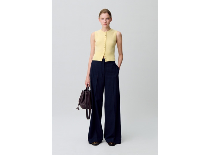Top maille boutonné