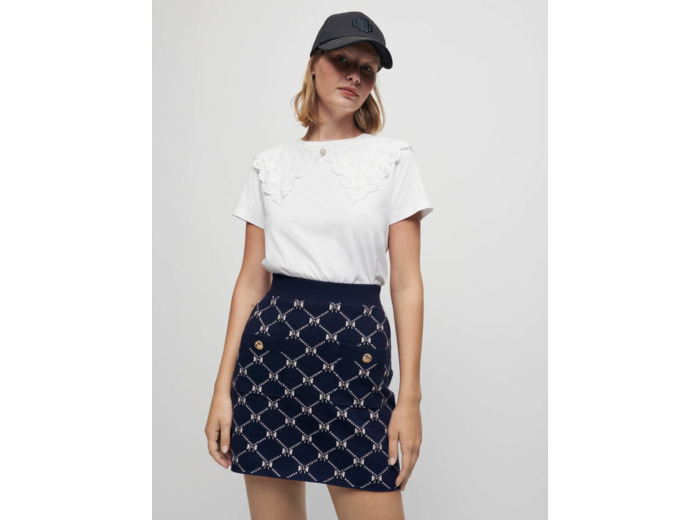 Jupe en maille jacquards à nœuds