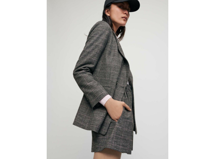 Veste légèrement cintrée à carreaux