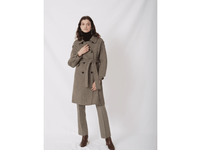 Manteau en double face à carreaux