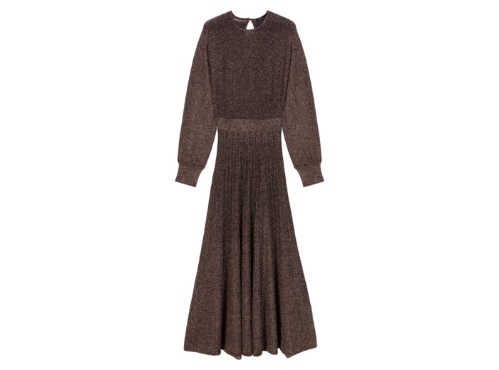 Robe longue en maille brillante