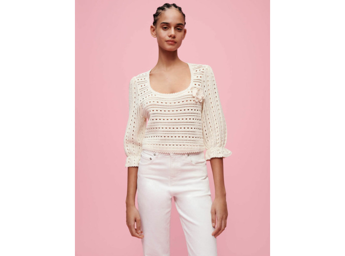 Pull en pointelle à croquets
