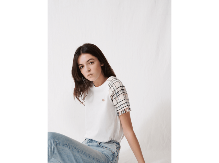 T-shirt à manches courtes façon tweed