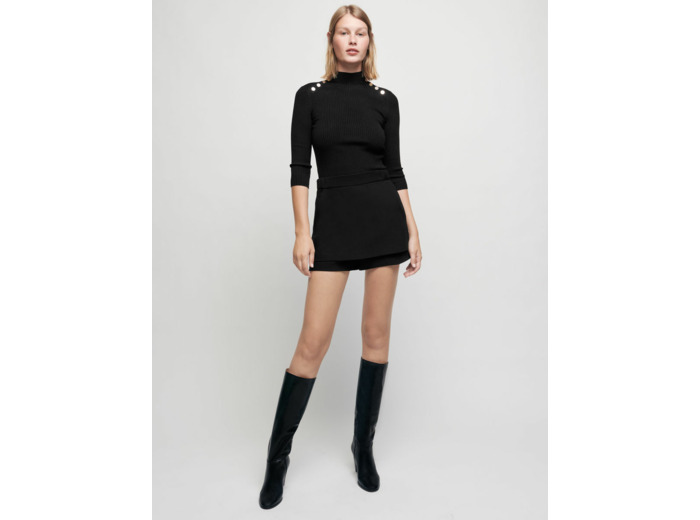 Pull en maille côtelée à boutons Maje