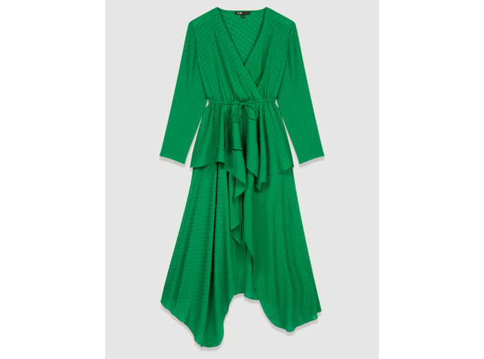 Robe en jacquard satin imprimé