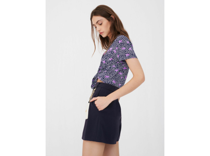 Short basique en crêpe envers satin