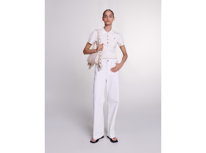 Top en maille à col polo