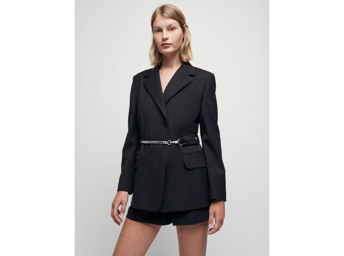 Veste tailleur à ceinture chaine