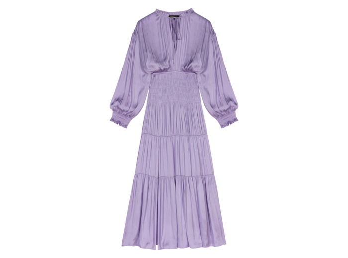 Robe longue satinée