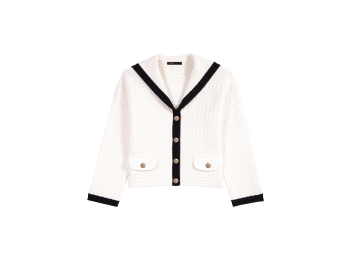 Cardigan contrasté à col