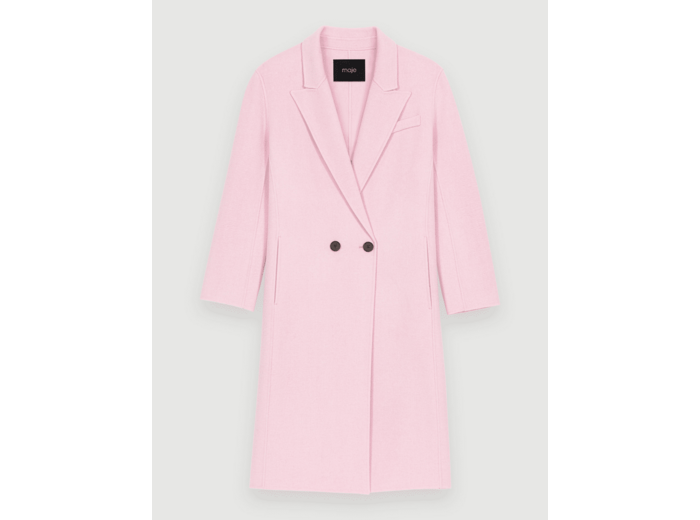Manteau en laine rose