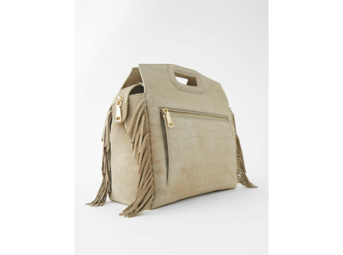 Sac M Walk en suède embossé croco