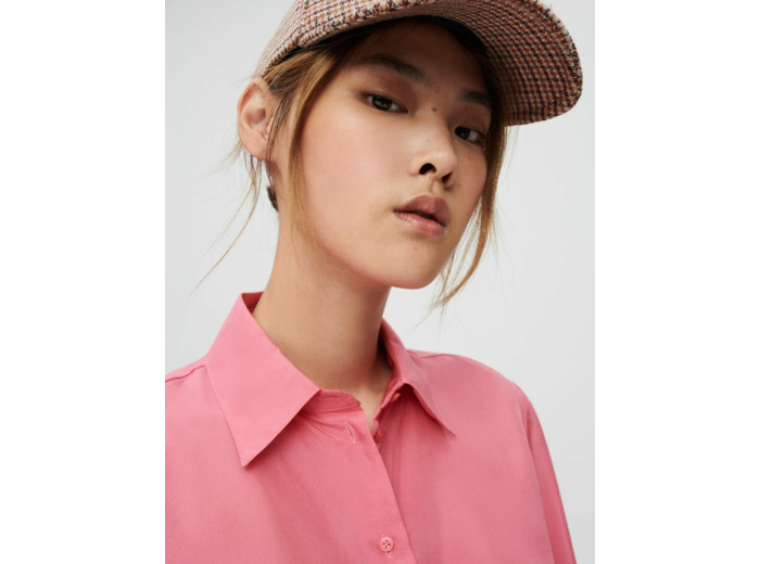 Chemise en habotai de soie bois de rose
