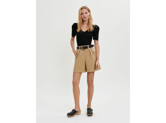 Short en coton à revers