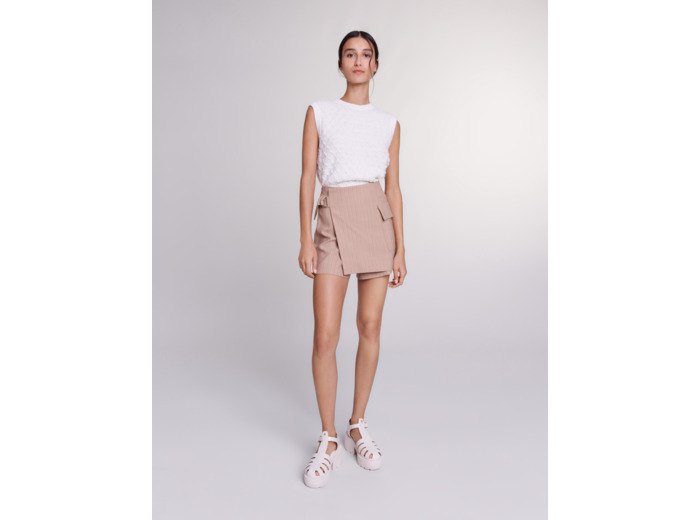 Short trompe l'œil à rayures