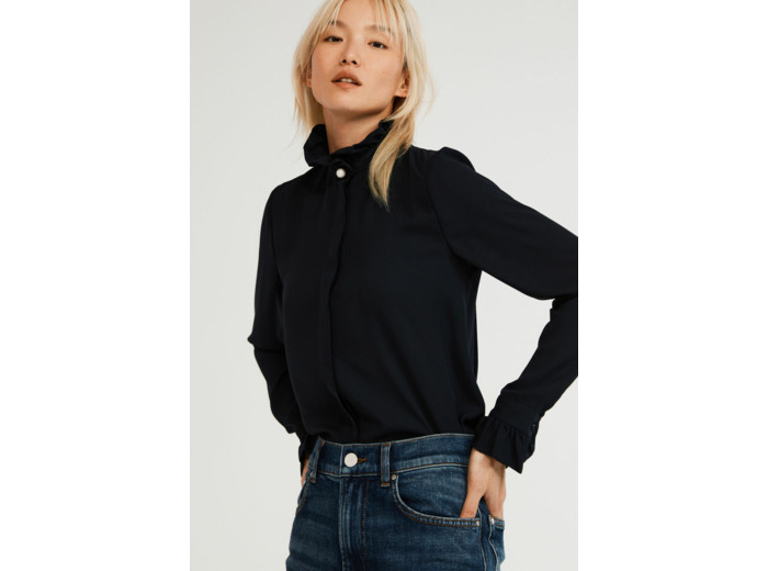 Chemise col victorien marine