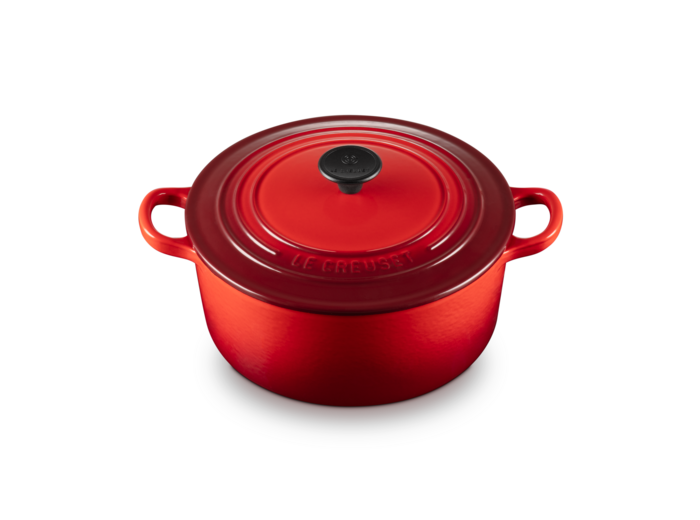 Cocotte ronde 22cm en fonte émaillée cerise