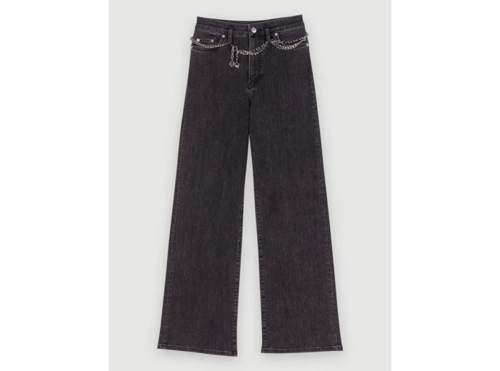Jean baggy à ceinture noir