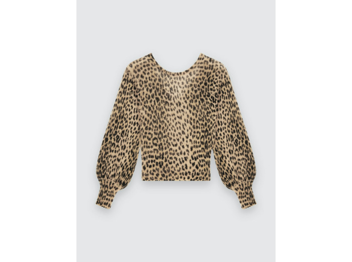 Pull imprimé décolleté dans le dos