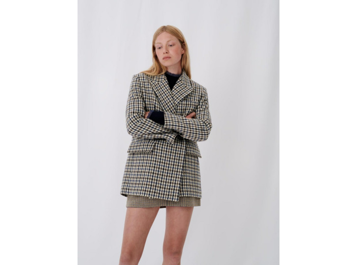 Manteau façon veste à carreaux