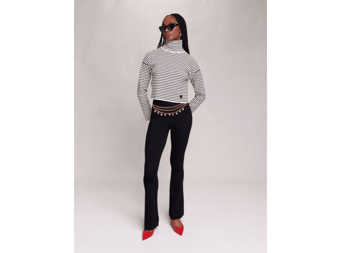 Pantalon en maille côtelée