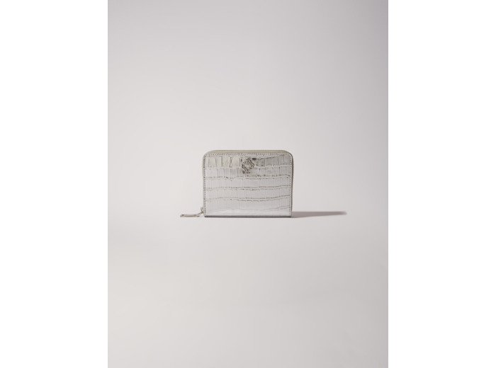 Portefeuille en cuir embossé croco