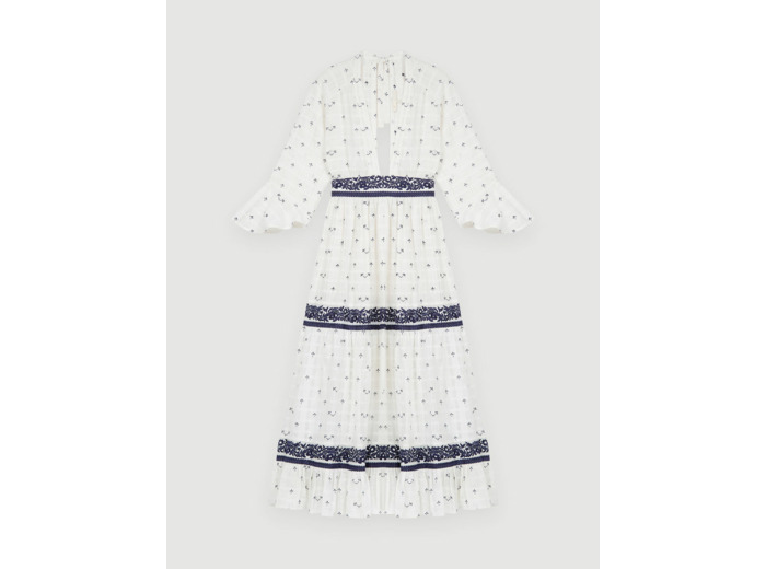 Robe longue entièrement brodée