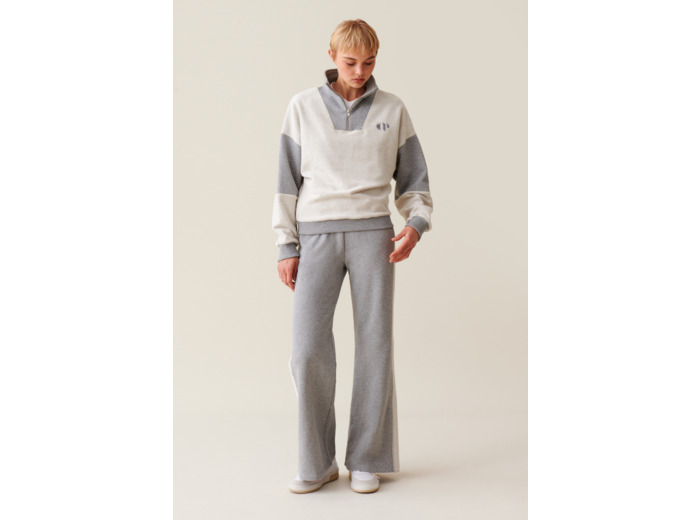 Sweatshirt col montant zippé