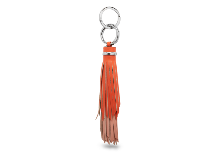 Cuir Pompon - Porte-clés grand pompon - Cuir de vachette lisse