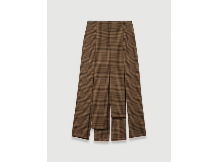 Jupe asymétrique à pans et carreaux