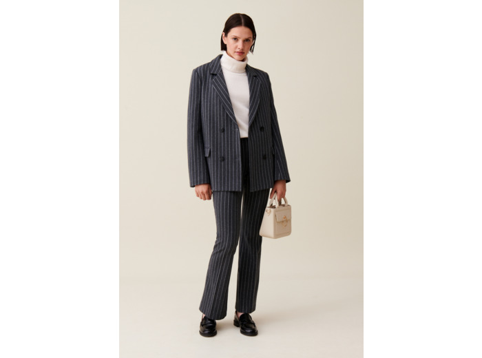 Veste tailleur rayée oversized
