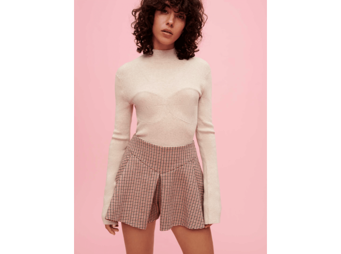 Jupe-short en pied-de-poule
