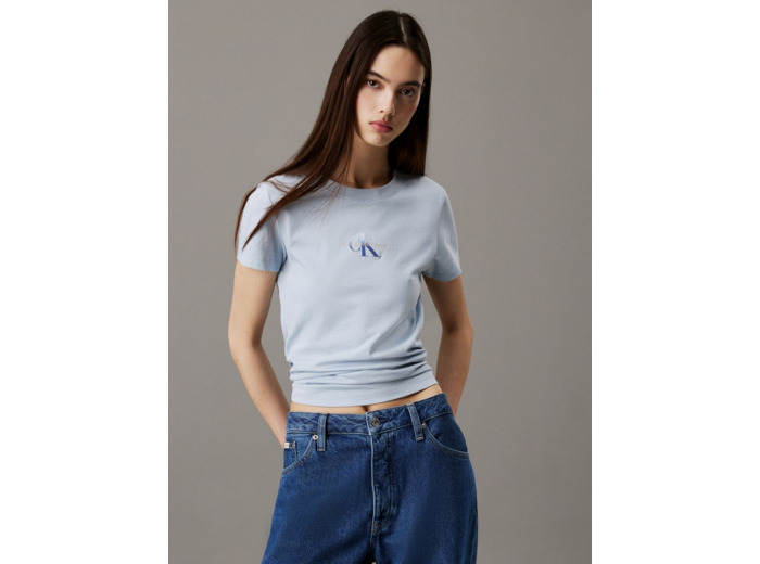 T-SHIRT SLIM MONOLOGO GRADIENT