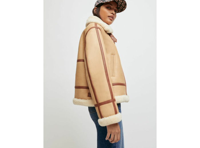 Blouson en peau lainée