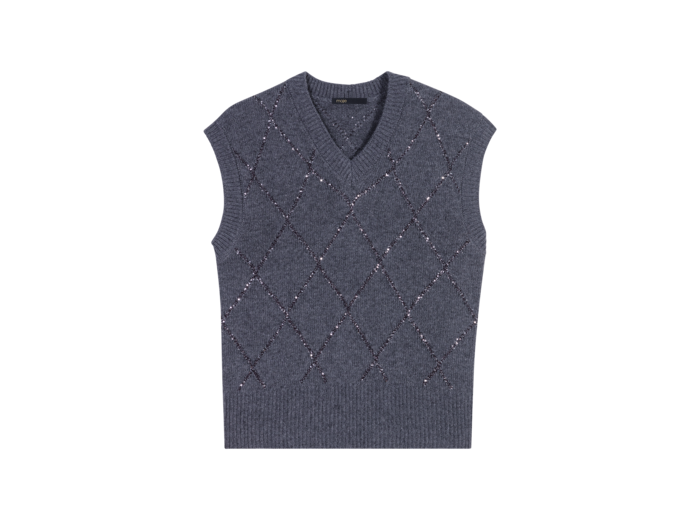 Pull sans manches à sequins
