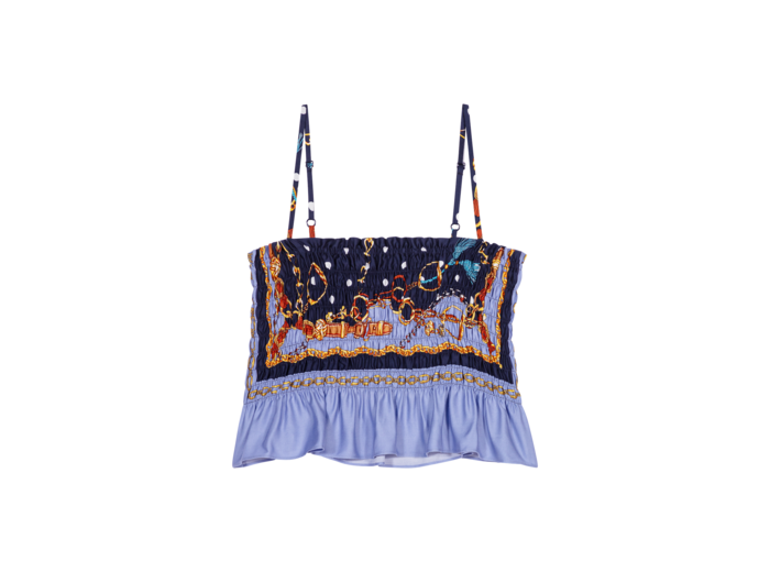 Crop top smocké imprimé