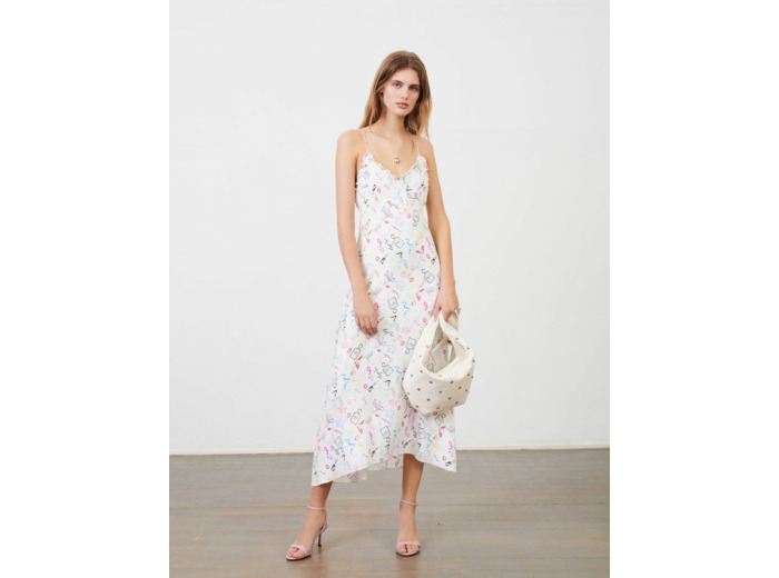 Robe à bretelles en jacquard imprimé