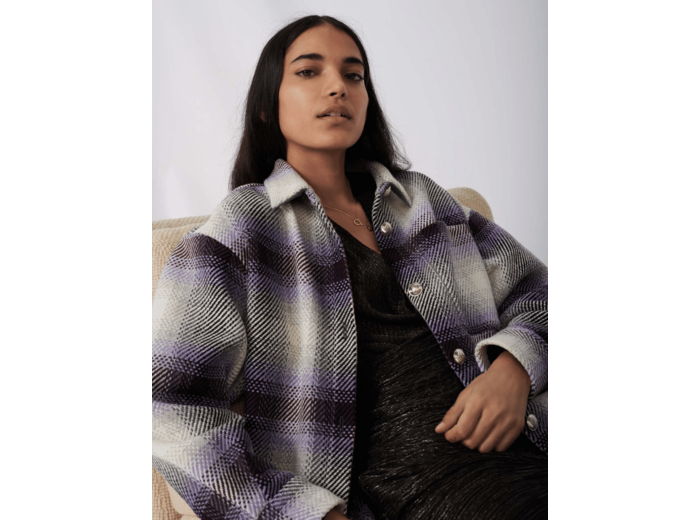 Blouson façon surchemise à carreaux