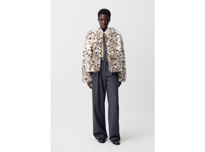 Manteau fausse fourrure léopard
