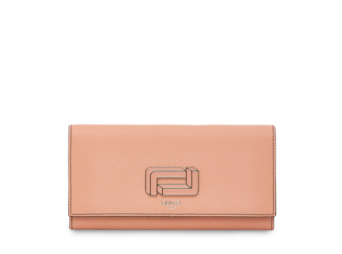 Mia de Lancel - Portefeuille slim rabat - Grand modèle - Rose Sunset