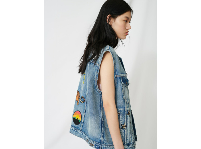 Blouson sans manches en jean