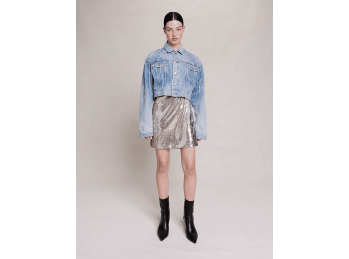 Blouson en jean strassé