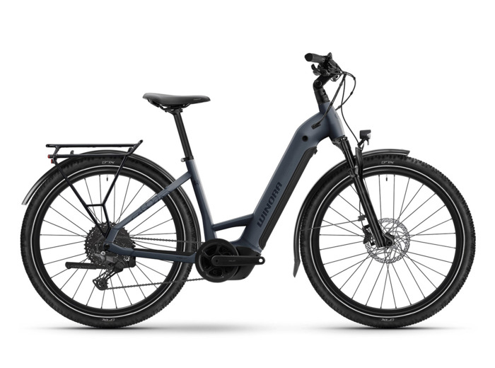 Vélo urbain/trekking électrique YUCATAN X10 LOW Bleu Pigeon