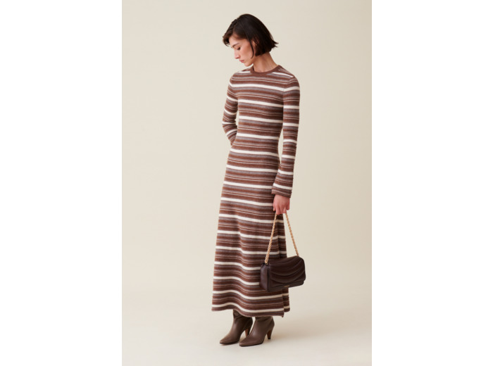 Robe laine rayures