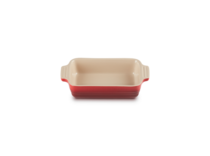Plat rectangulaire classique 18cm en céramique cerise