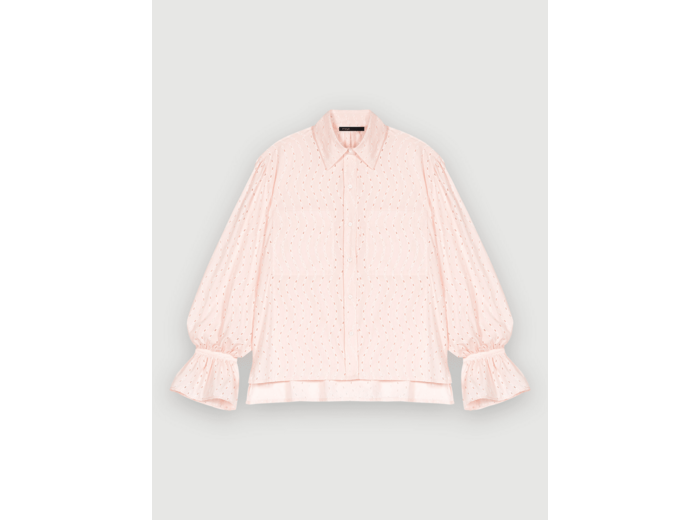 Chemise en broderie anglaise rose